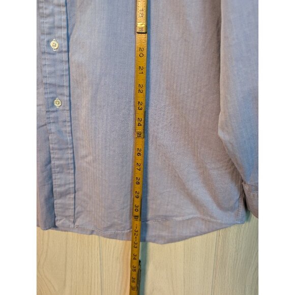 Ralph Lauren Yarmouth Button Front Cotton Shirt Size 17 34/35 Blue Long Sleeve - Picture 7 of 7